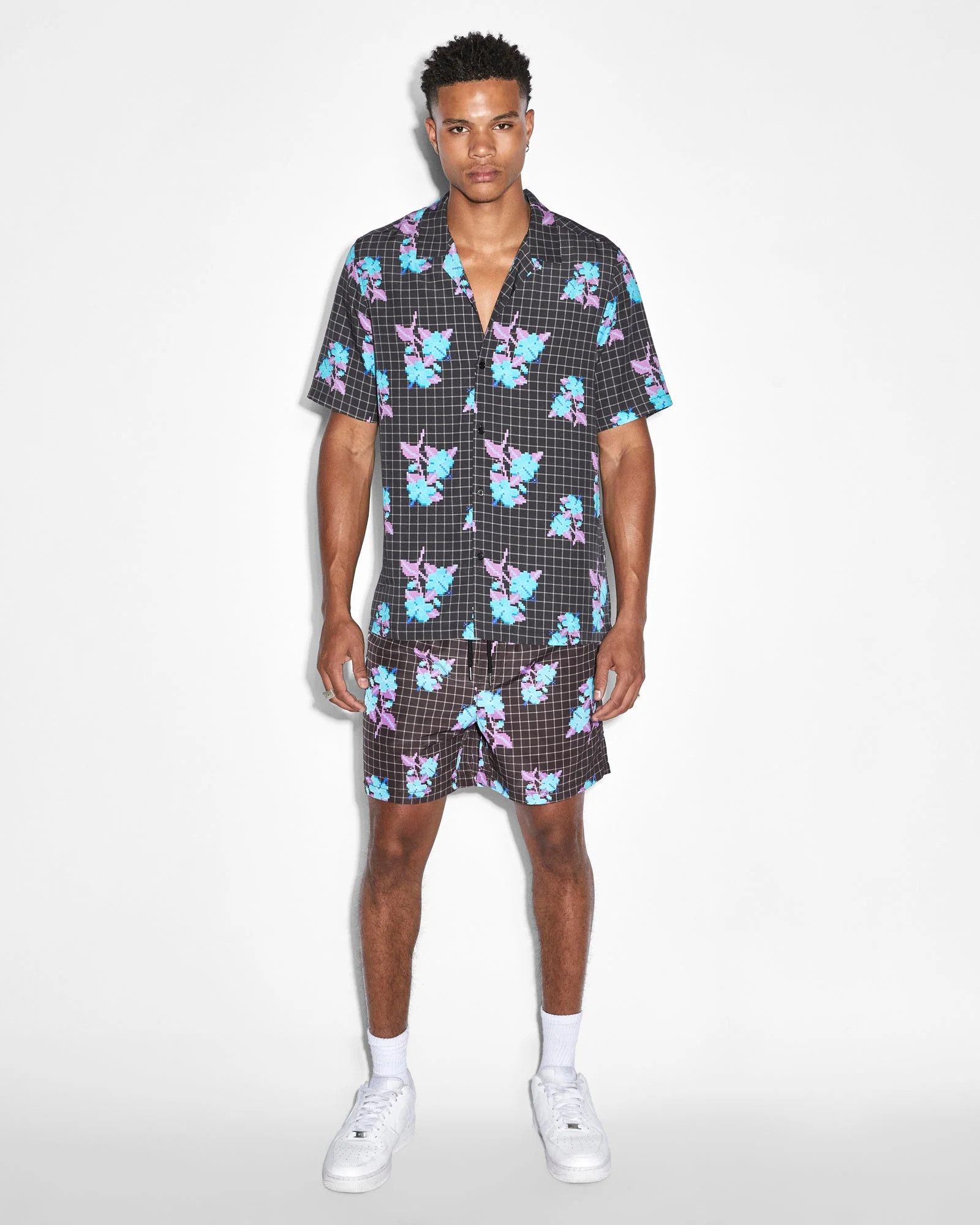 Ksubi Ksubi Low Res Resort Floral Pixel Grid Short Sleeve Shirt Size US M / EU 48-50 / 2 - 5 Thumbnail