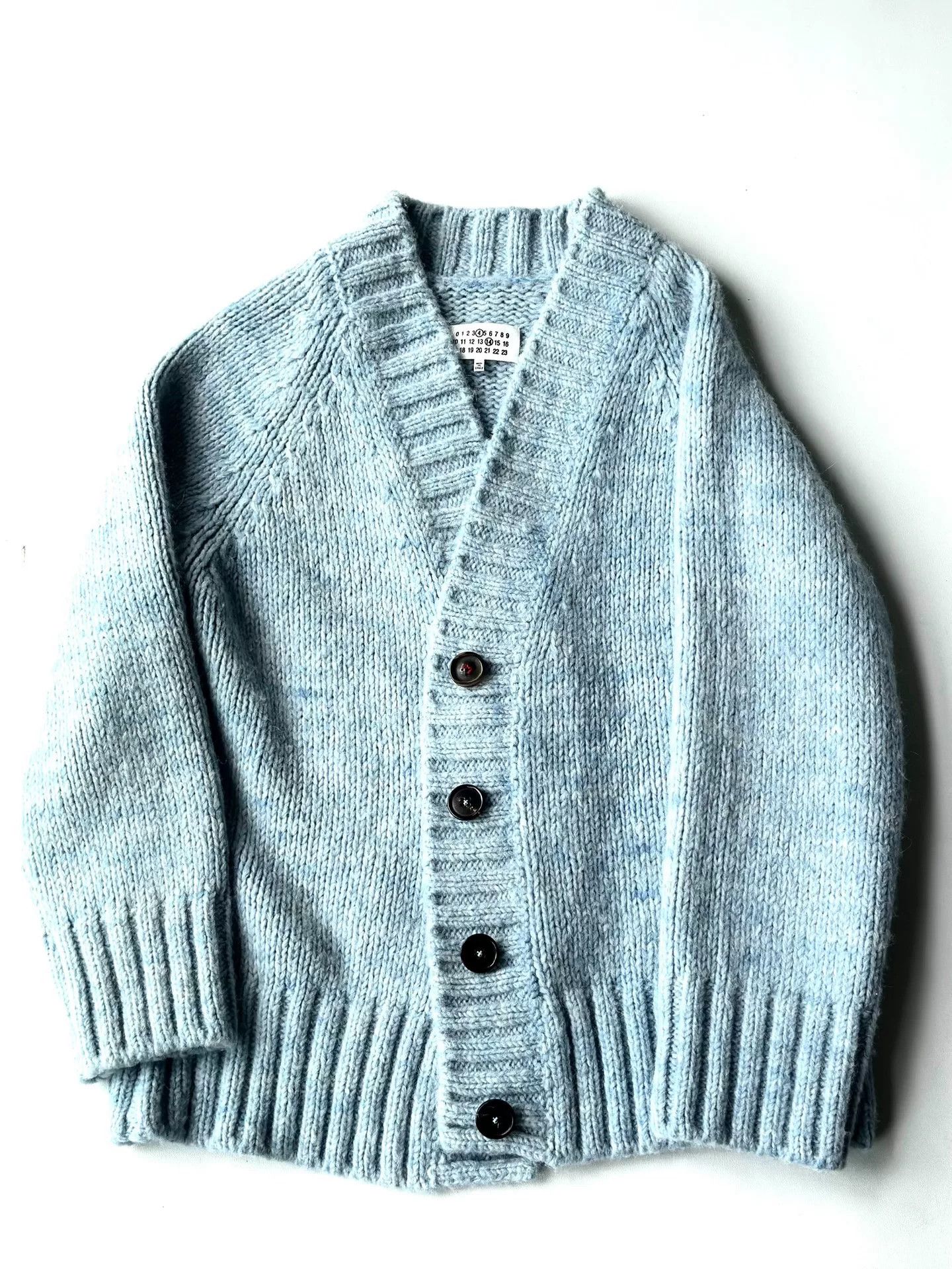Maison Margiela Maison Margiela MM6 Blue Wool Cardigan Size XS / US 0-2 / IT 36-38 - 1 Thumbnail