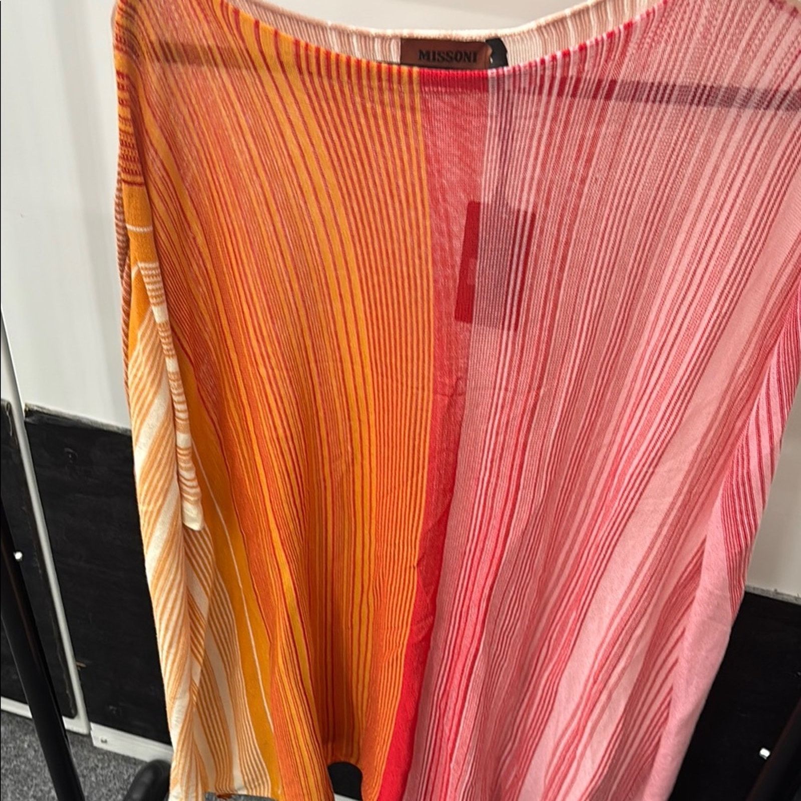 Missoni NWT Missoni Orange Pink Short Sleeve Pleated Blouse One Size Size ONE SIZE - 6 Thumbnail