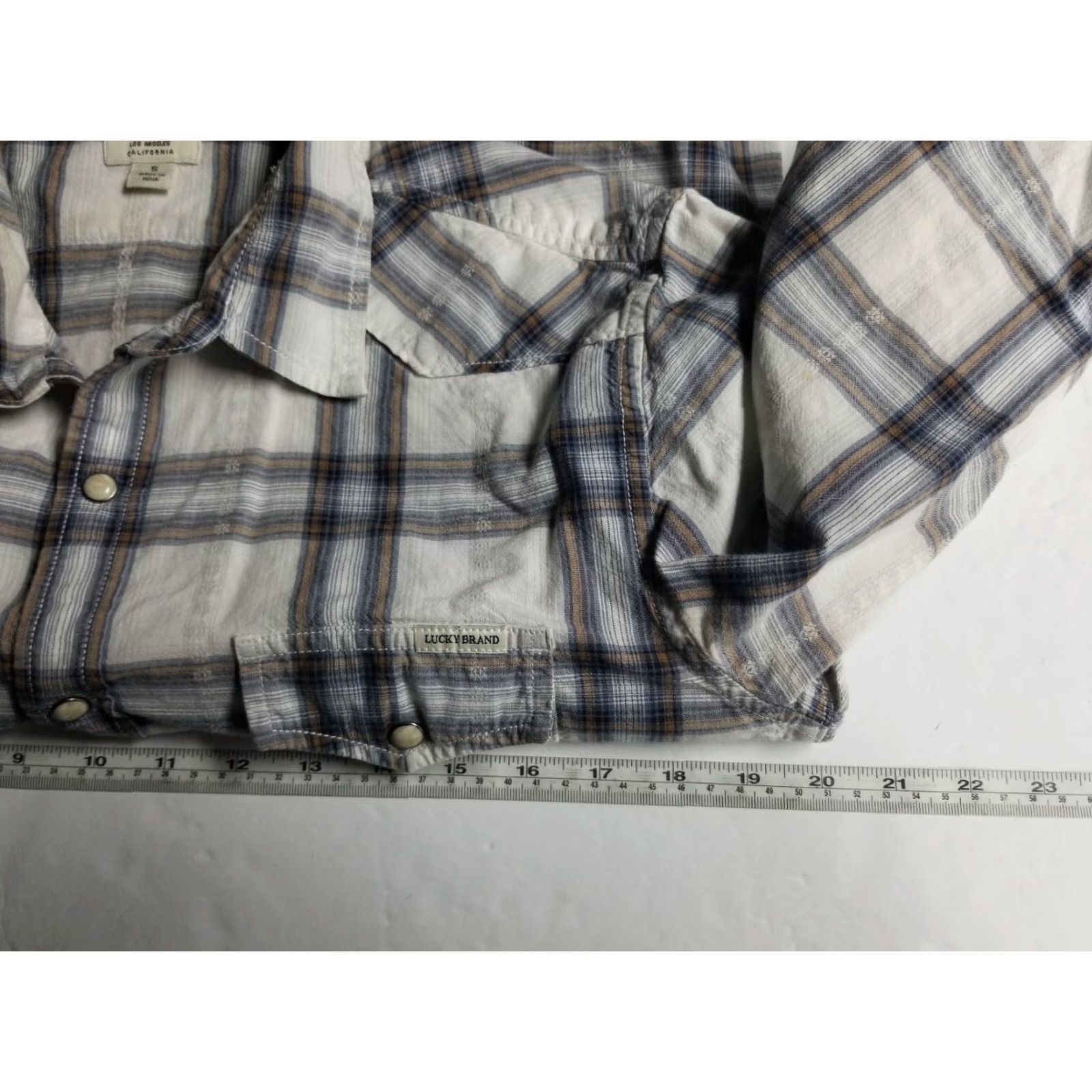 Lucky Brand Lucky Brand Western Shirt Plaid Button-Up Snaps Long Sleeve Men Small Multicolor Cotton Pocketed All Seasons Casual Travel Workwear Stains Size US S / EU 44-46 / 1 - 4 Thumbnail