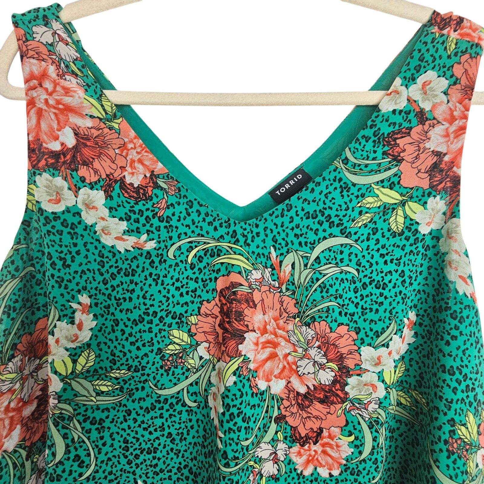 Torrid Torrid Floral Leopard Print Tank Plus Sz 00X Double Layered Size XXS / US 00 / IT 34 - 3 Thumbnail