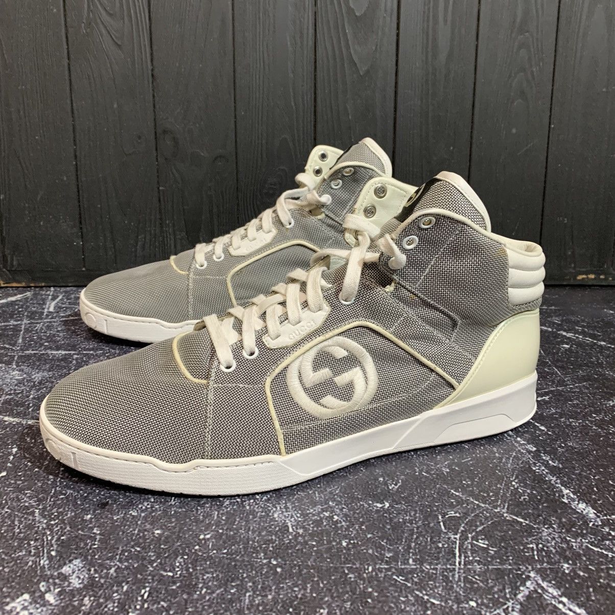 Gucci Gucci GG Baling Fabric High Top Grey Sneakers Size 13.5 47.5 Size US 13 / EU 46 - 4 Thumbnail