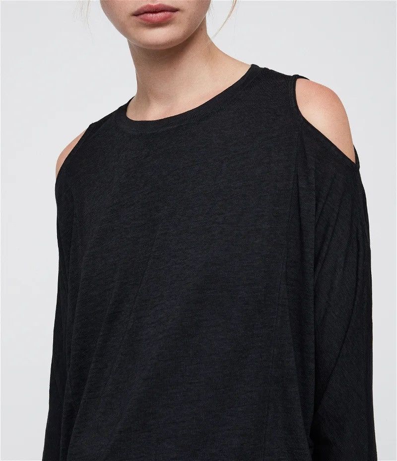 Allsaints × Designer All Saints Aino Cotton Black Women’s Long Sleeve Size L / US 10 / IT 46 - 2 Thumbnail