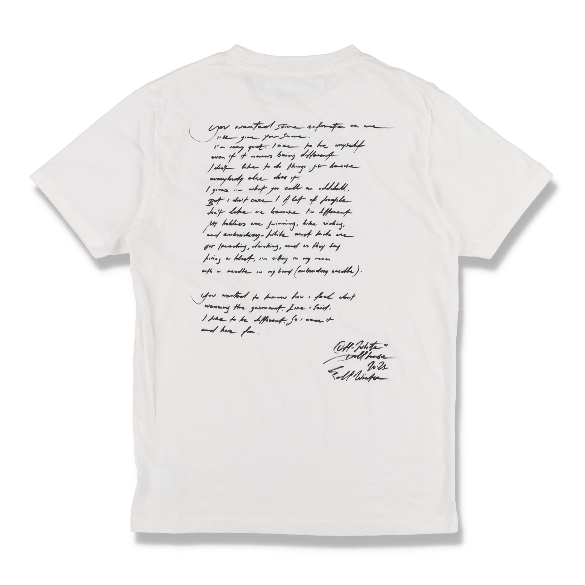 Off-White White Letter Print Logo T-Shirt Size M / US 6-8 / IT 42-44 - 1 Thumbnail