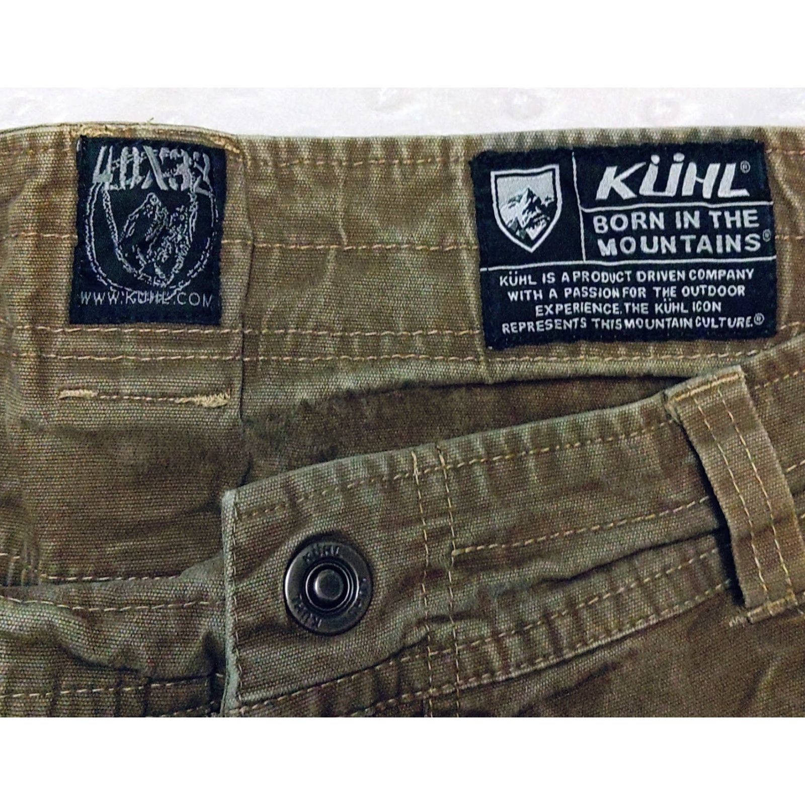 Vintage KÜHL Kanvus Jeans Mens 40x32 Canvas Stretch Brown Green Outdoor Hiking Pants Jeans Size US 40 / EU 56 - 5 Thumbnail