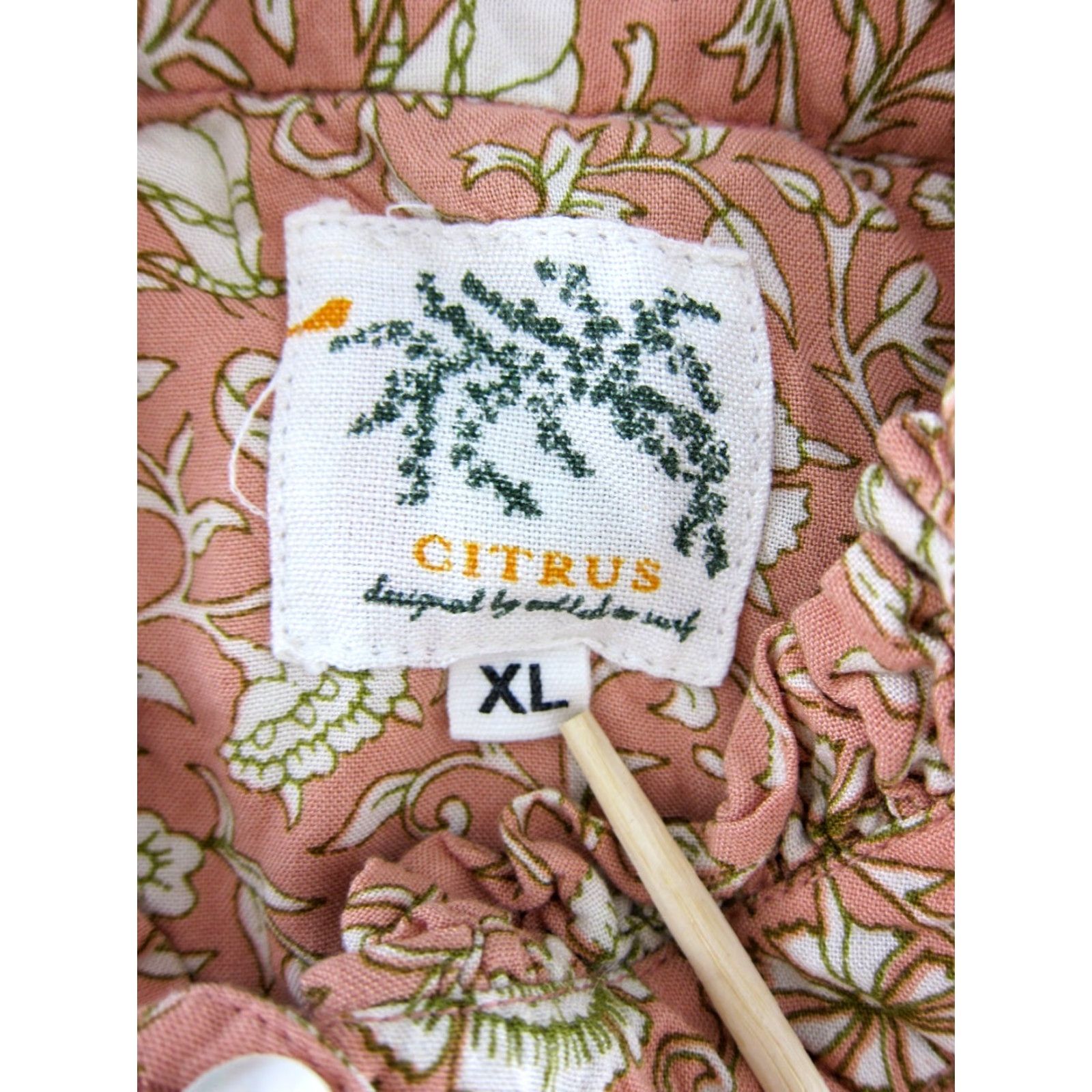 Vintage Citrus Called To Surf Floral Short Sleeve Smock Dress XL Pink Rayon Size 40" / US 18 - 3 Thumbnail