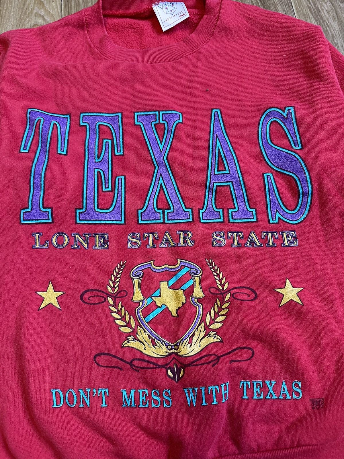Delta × Vintage Vintage Lone Star Delta USA Texas Don’t Mess With Sweater Size US M / EU 48-50 / 2 - 3 Thumbnail