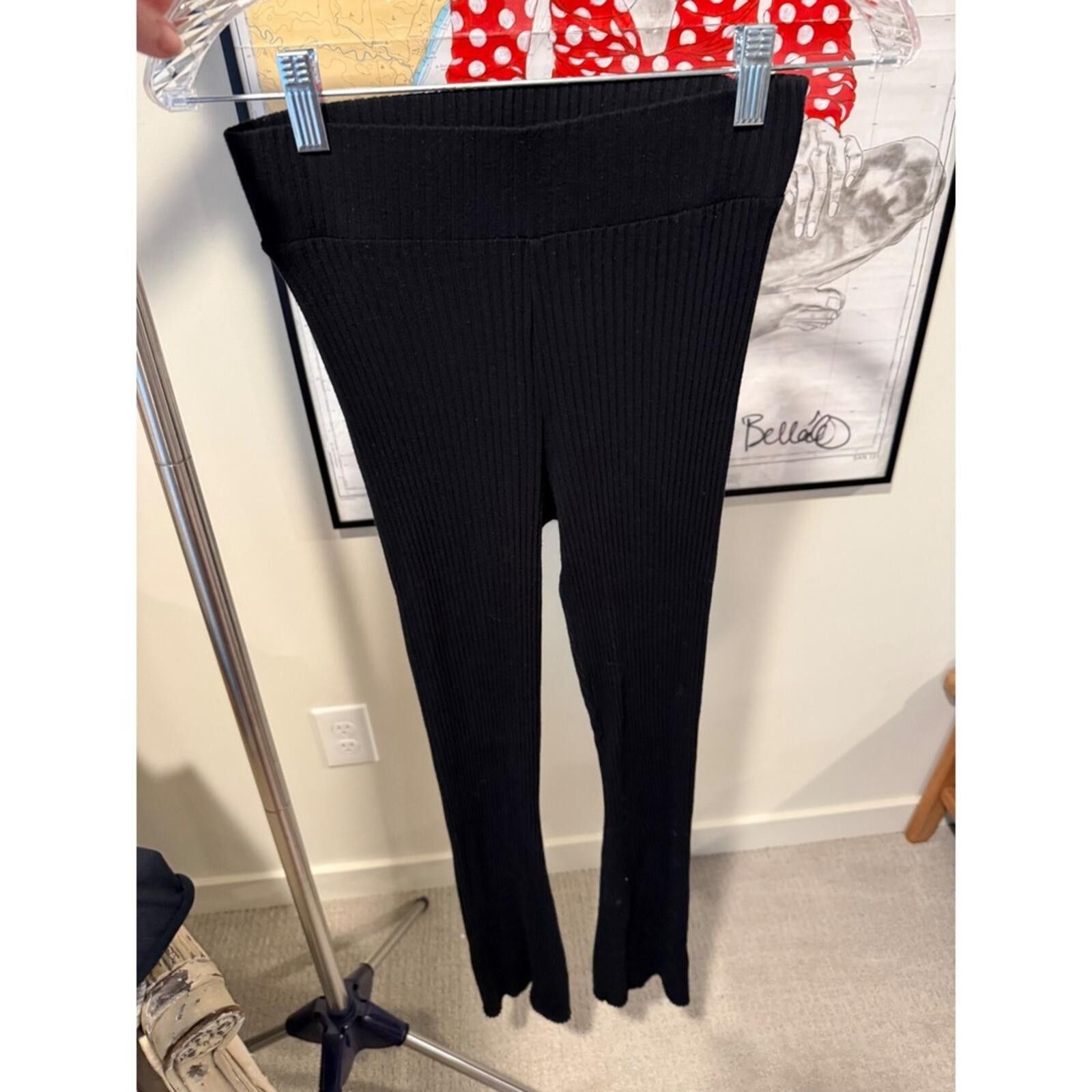 Calvin Klein Calé Angelique Ribbed Flare High Rise Knit Leggings XS Size 26" / US 2 / IT 38 - 3 Thumbnail