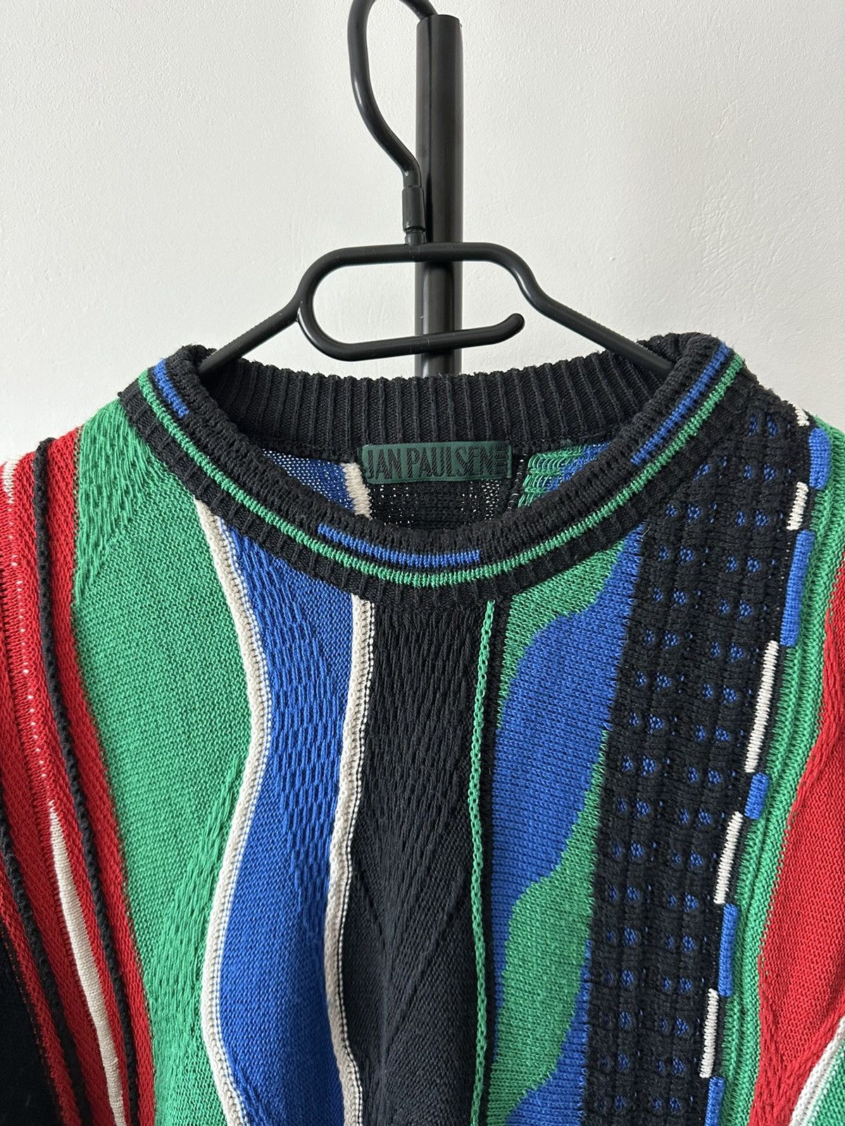 Vintage Coloured multi-cable knit colourful sweater Size US L / EU 52-54 / 3 - 4 Thumbnail