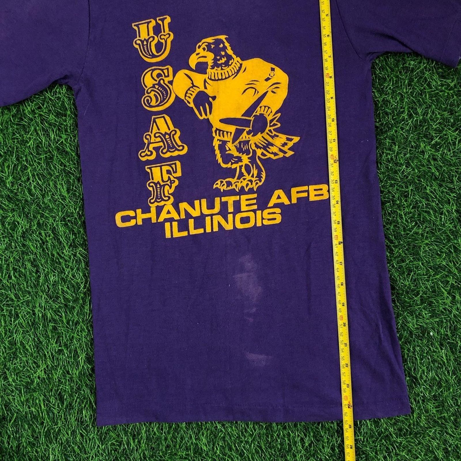 Artek Purple USAF Chanute AFB Illinois Eagle Graphic Tee Size US S / EU 44-46 / 1 - 5 Thumbnail