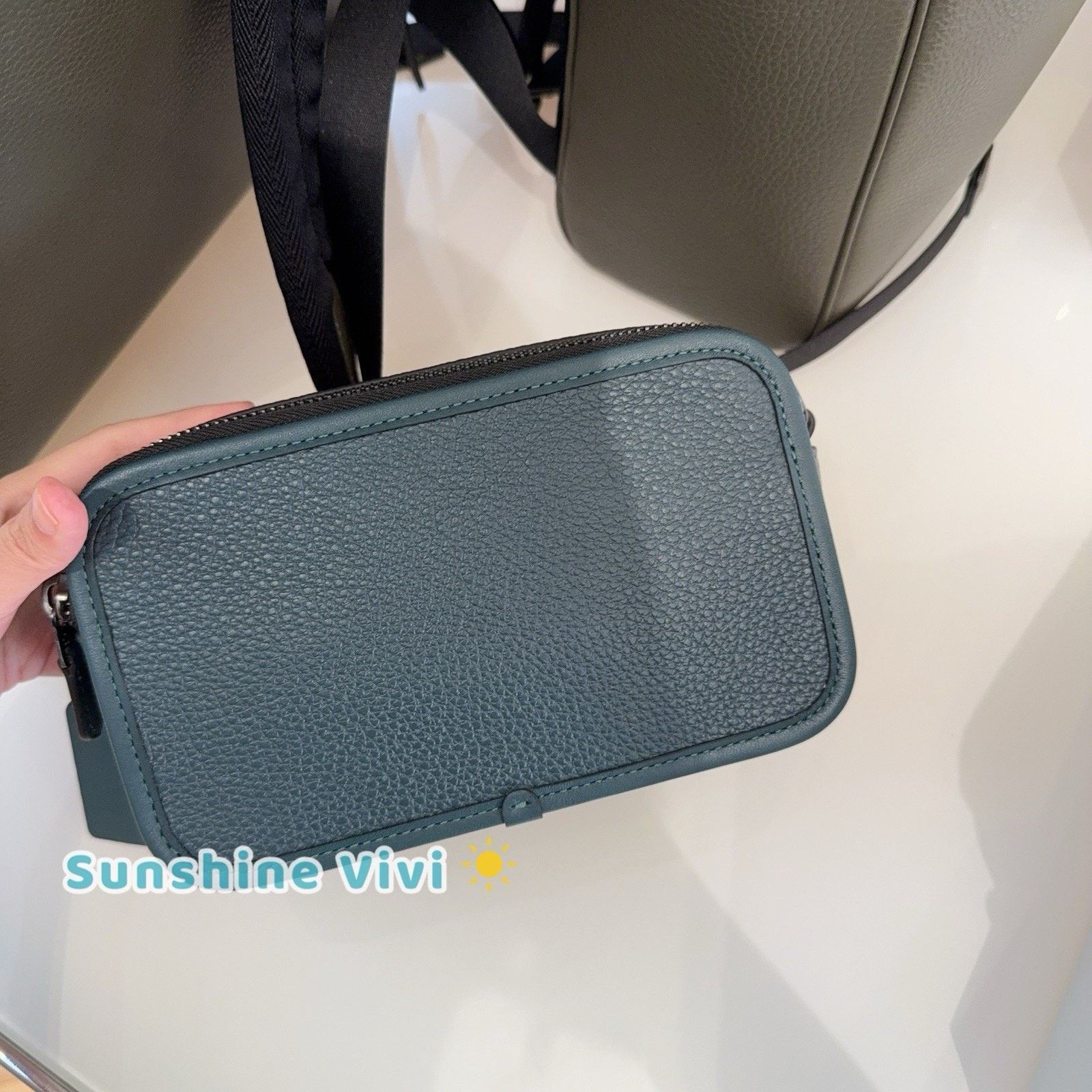 Coach NWT Coach Wyatt Bag Leather Gunmetal/Dark Teal CM113 Size ONE SIZE - 3 Thumbnail
