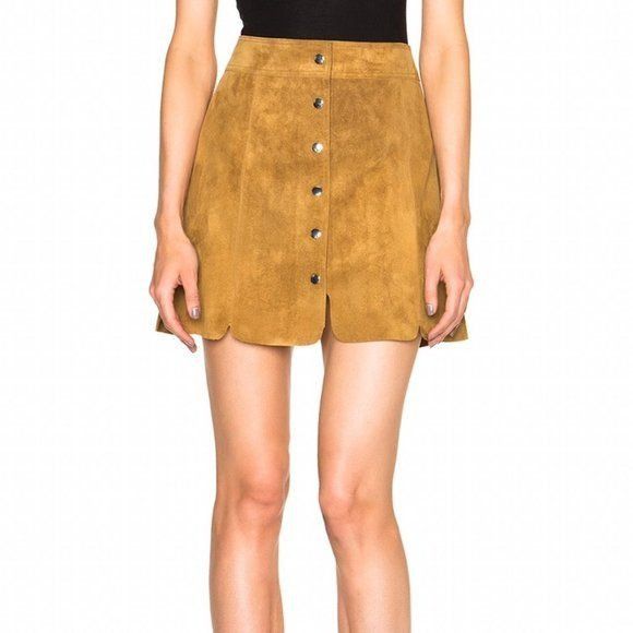 Isabel Marant Etoile Isabel Marant Suede Scalloped A Line Mini Skirt Size 34" / US 12 / IT 48 - 1 Thumbnail
