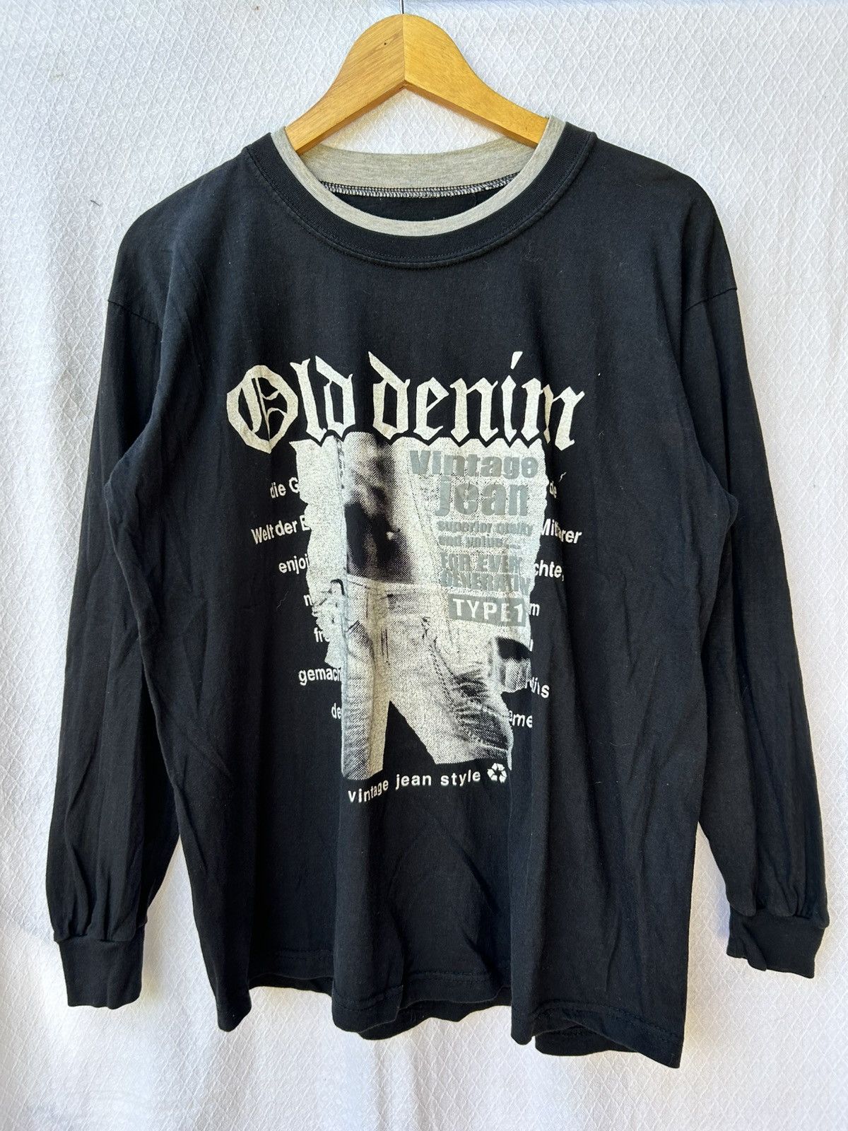 Japanese Brand Japanese old denim style poem longsleeve shirt Size US M / EU 48-50 / 2 - 1 Thumbnail