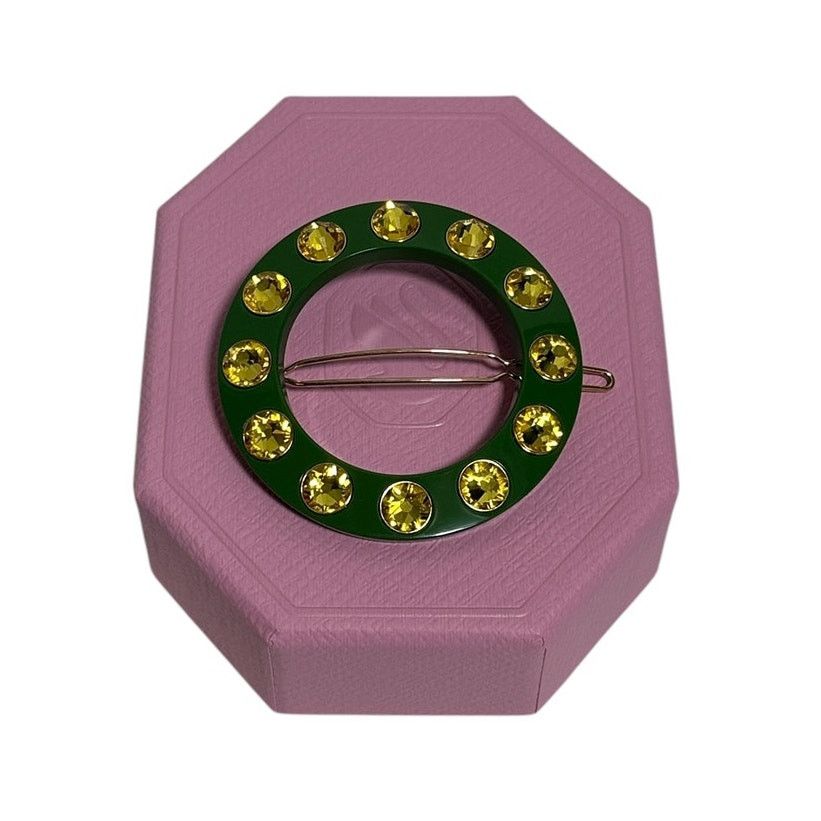 Swarovski Swarovski Hair clip Round cut, Round shape, Green Size ONE SIZE - 1 Thumbnail