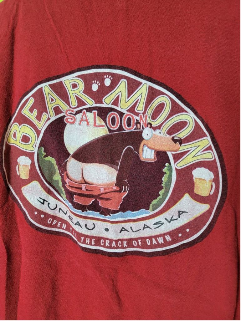 Vintage Vtg Y2K Funny Bear Moon Saloon Juneau Alaska Crack Of Dawn Size US XL / EU 56 / 4 - 2 Thumbnail