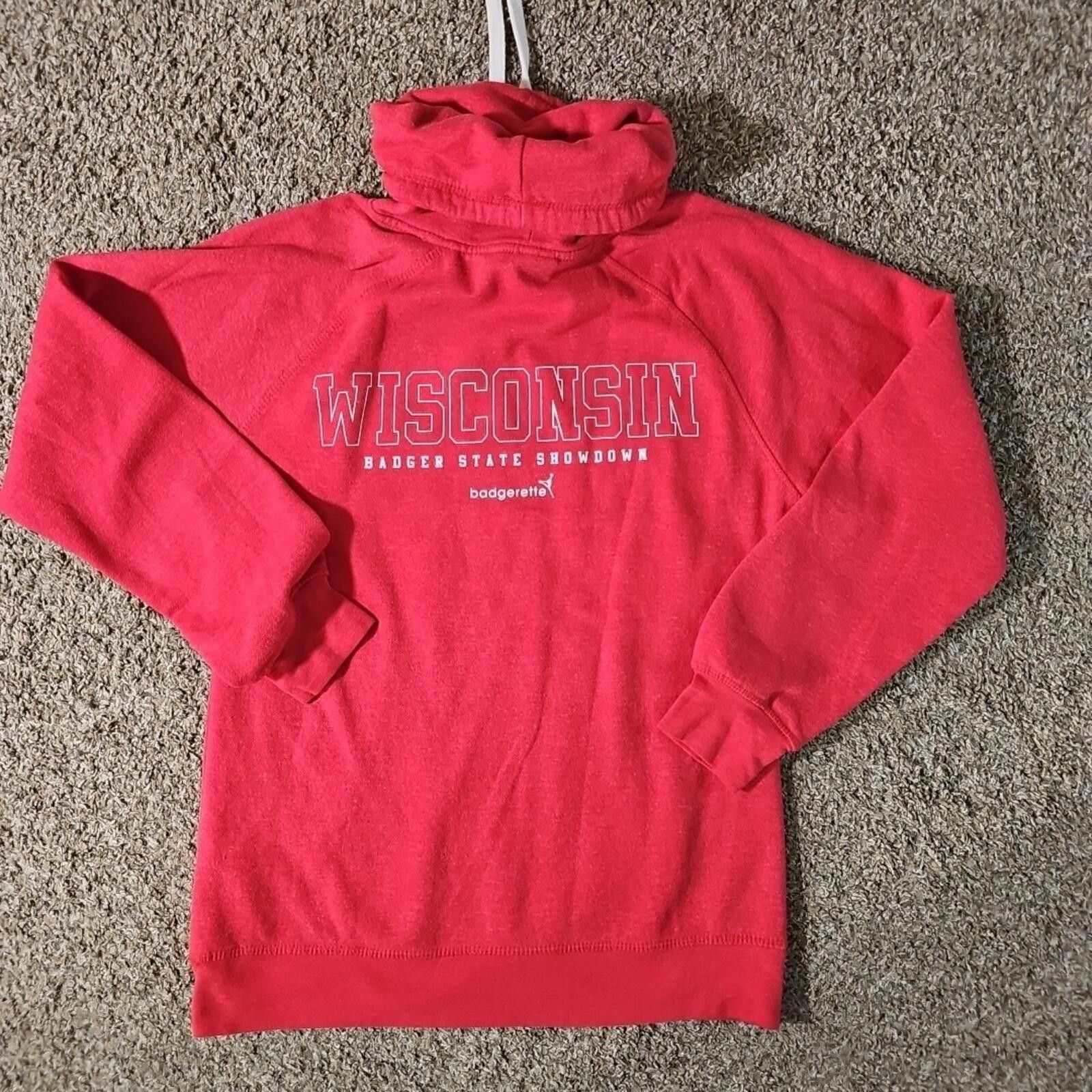 J. America Wisconsin Badgers Showdown S Cowl Sweatshirt Size ONE SIZE - 7 Thumbnail