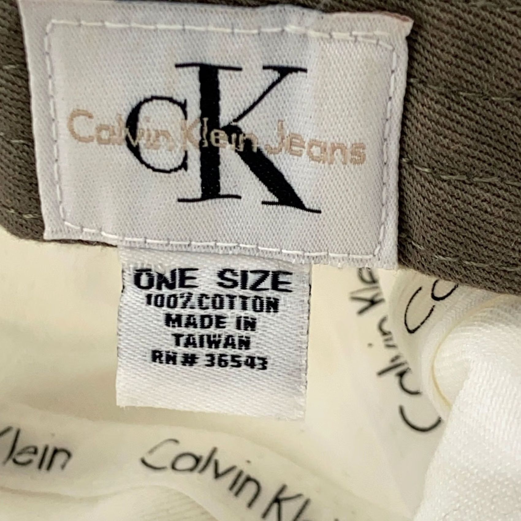 Calvin Klein Calvin Klein Hat Cap Strap Back One Size White Embroidered Mens Casual Cap Baseball Cap Size ONE SIZE - 5 Thumbnail