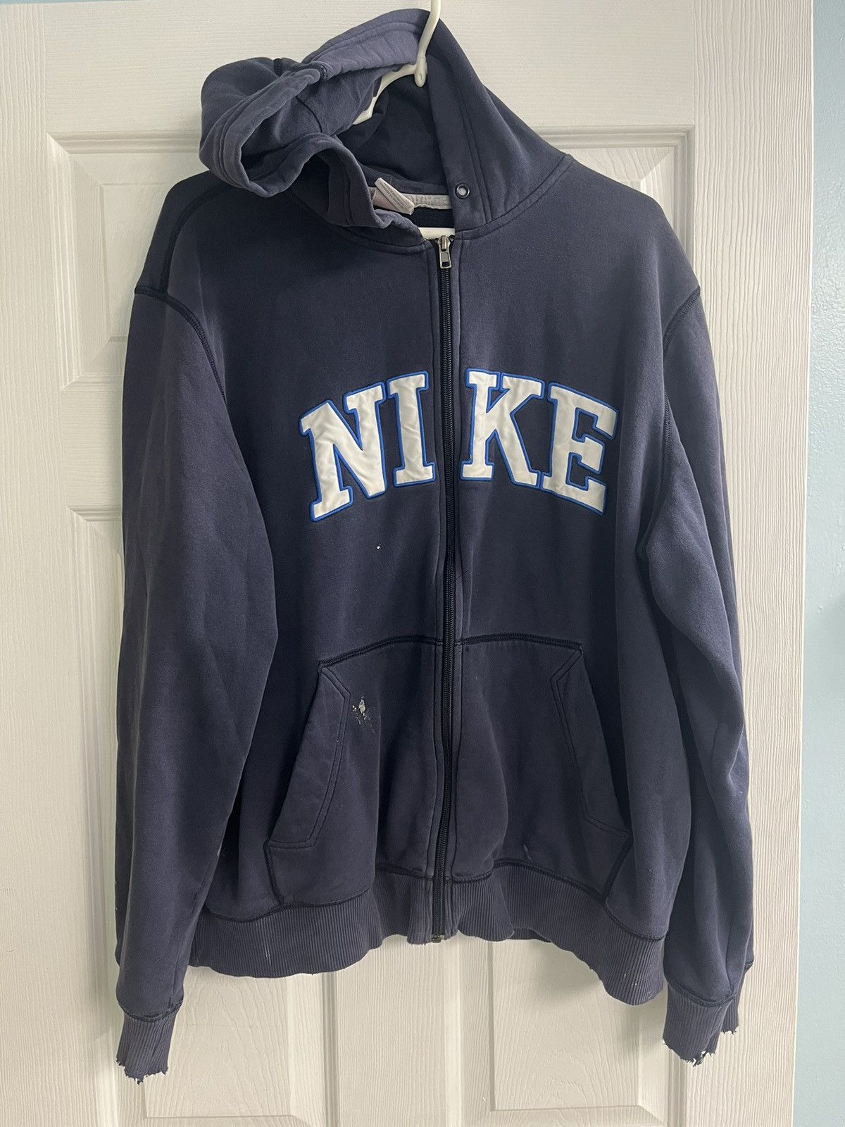 Nike Vintage Nike Zip Up Hoodie Navy Blue Size US XL / EU 56 / 4 - 1 Thumbnail