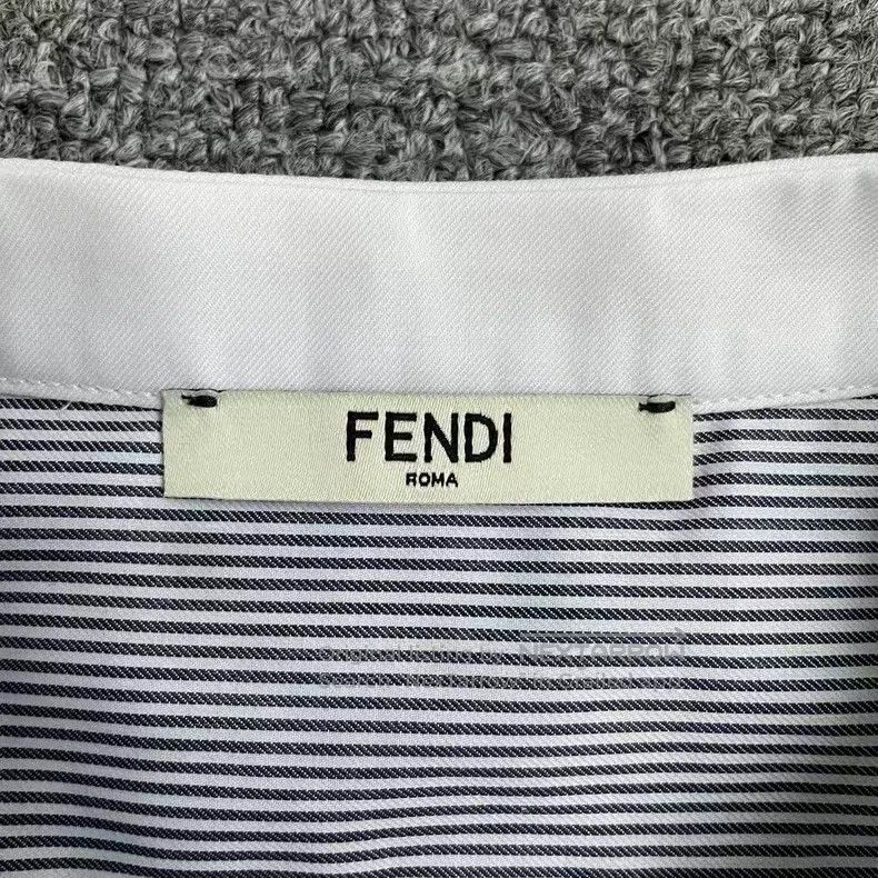 Fendi Fendi Ladies Collar Striped Blue and White Shirt Size XXS / US 00 / IT 34 - 4 Thumbnail