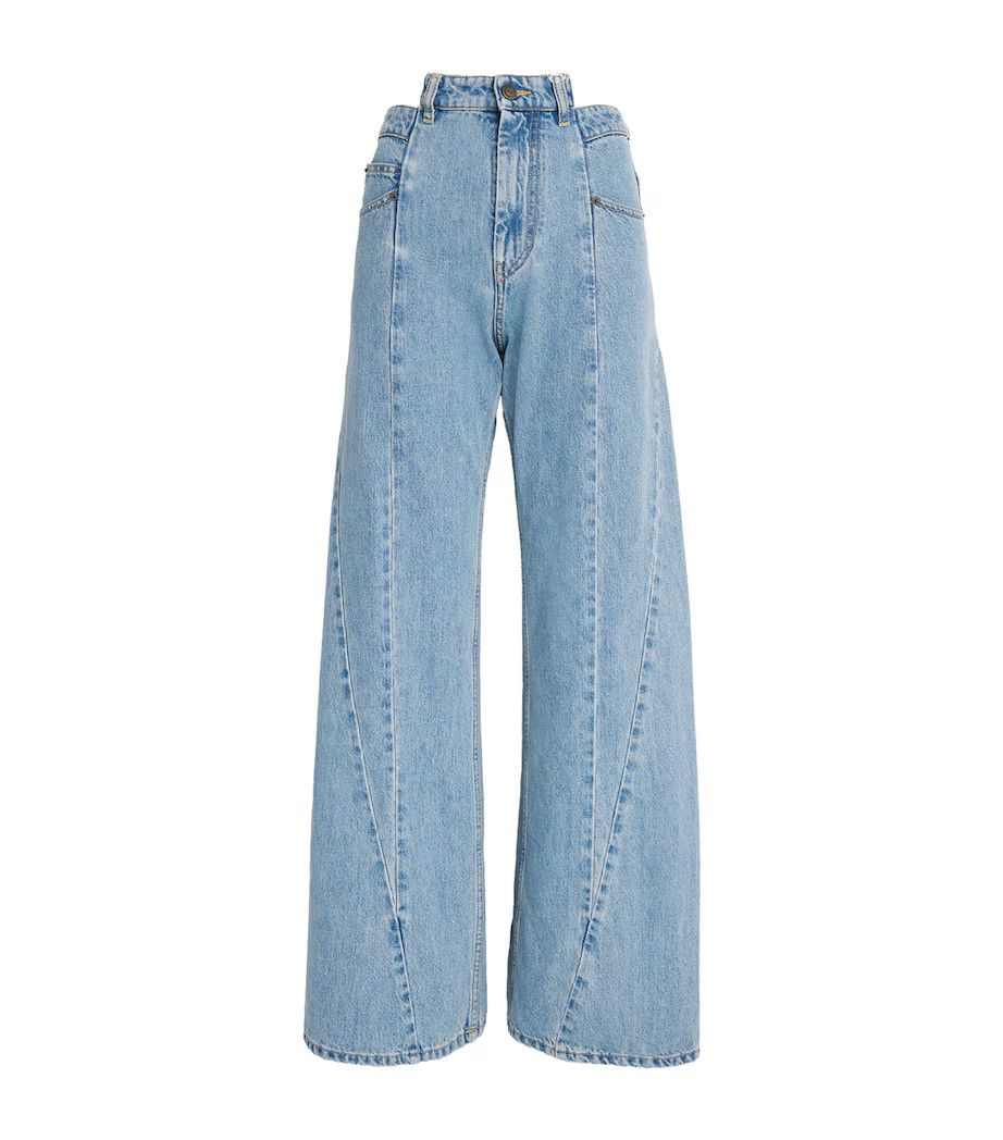 Maison Margiela oc11z0925 Cut-Out-Waist Straight Jeans in Blue Size 34" / US 12 / IT 48 - 1 Thumbnail