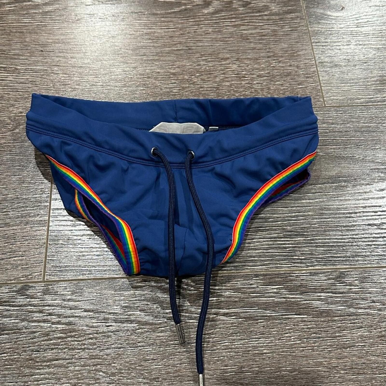 Other 2(X)IST Men’s Swim Brief – Size Small – Navy with Rainbow Size US 30 / EU 46 - 2 Thumbnail