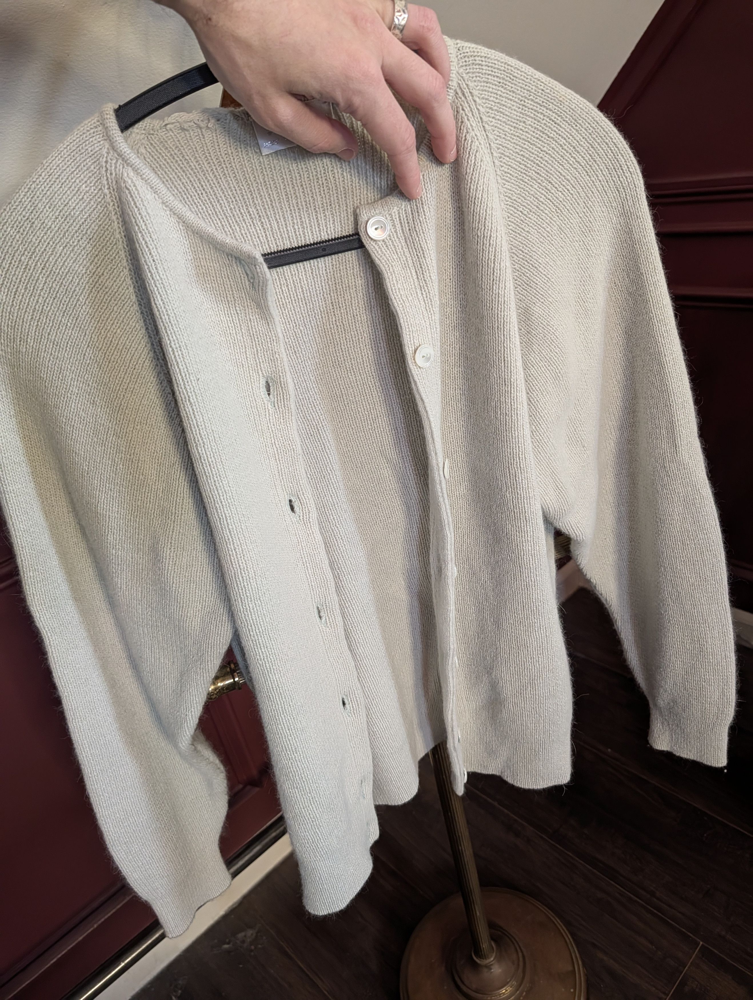 Les Copains VTG angora wool knit lt. Green cardigan sweater 2/M Size M / US 6-8 / IT 42-44 - 10 Thumbnail