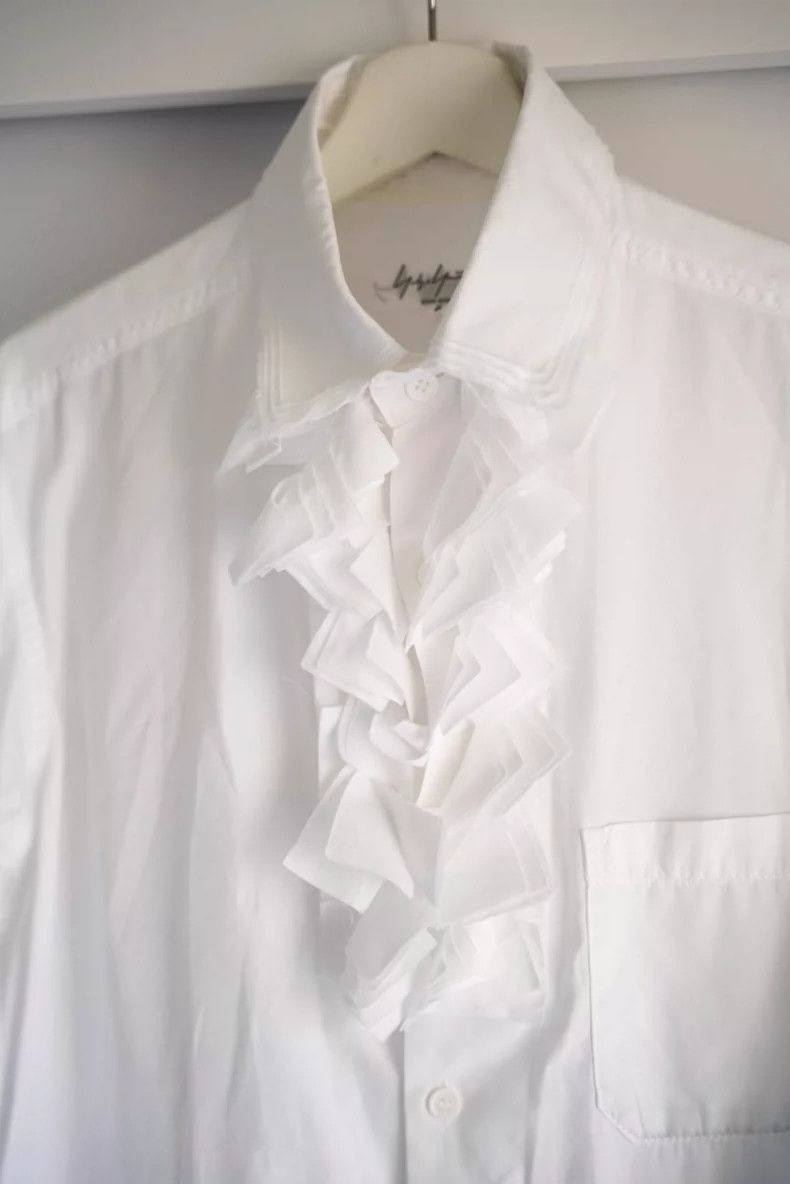 Yohji Yamamoto Yohji Yamamoto Yohji Yamamoto White Ruffled Dress Shirt Size US S / EU 44-46 / 1 - 3 Thumbnail