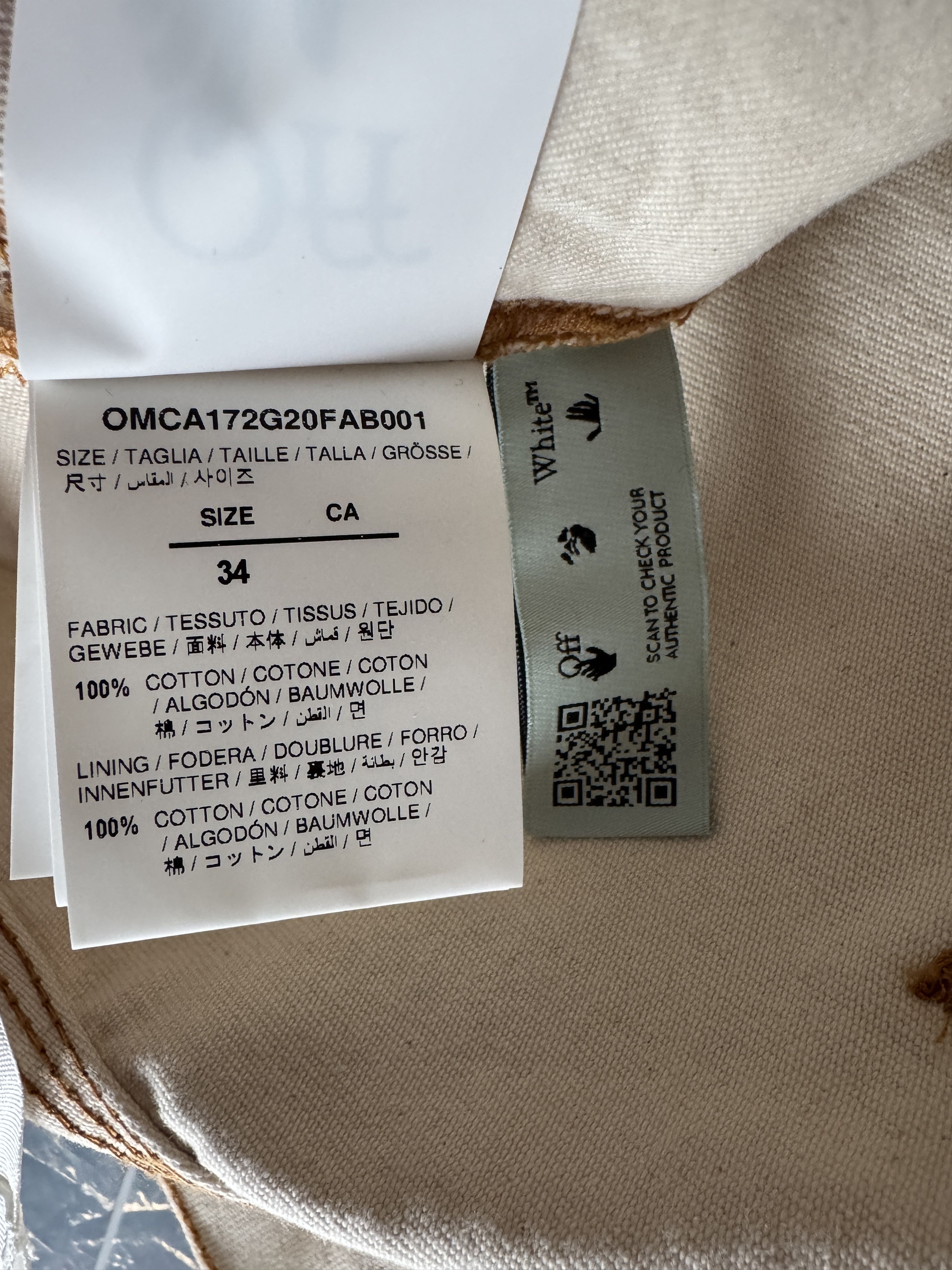 Off-White Beige Reconstructed Double Knee Carpenter Pants Size US 34 / EU 50 - 14 Thumbnail