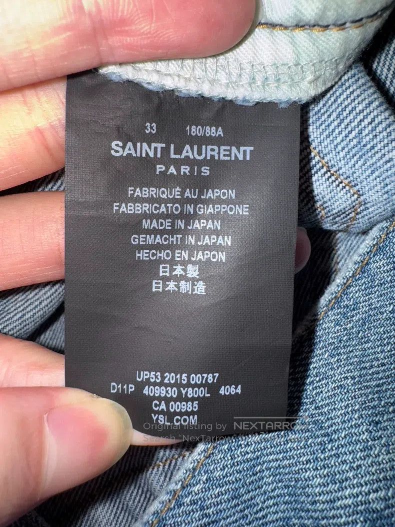 Saint Laurent Paris Saint Laurent Paris Cat Claw Light Blue Patchwork Slash Je Size US 33 - 8 Thumbnail