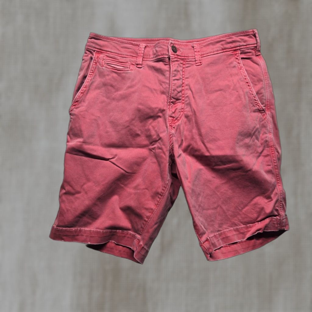 American Eagle Outfitters VINTAGE? No; American Eagle Outfitters Chino Shorts Mens 32 Slim Pink 32 Cotton Blend Flat Front Stretch Logo Zipper Belt Loops Casual Travel Men Size US 32 / EU 48 - 1 Thumbnail