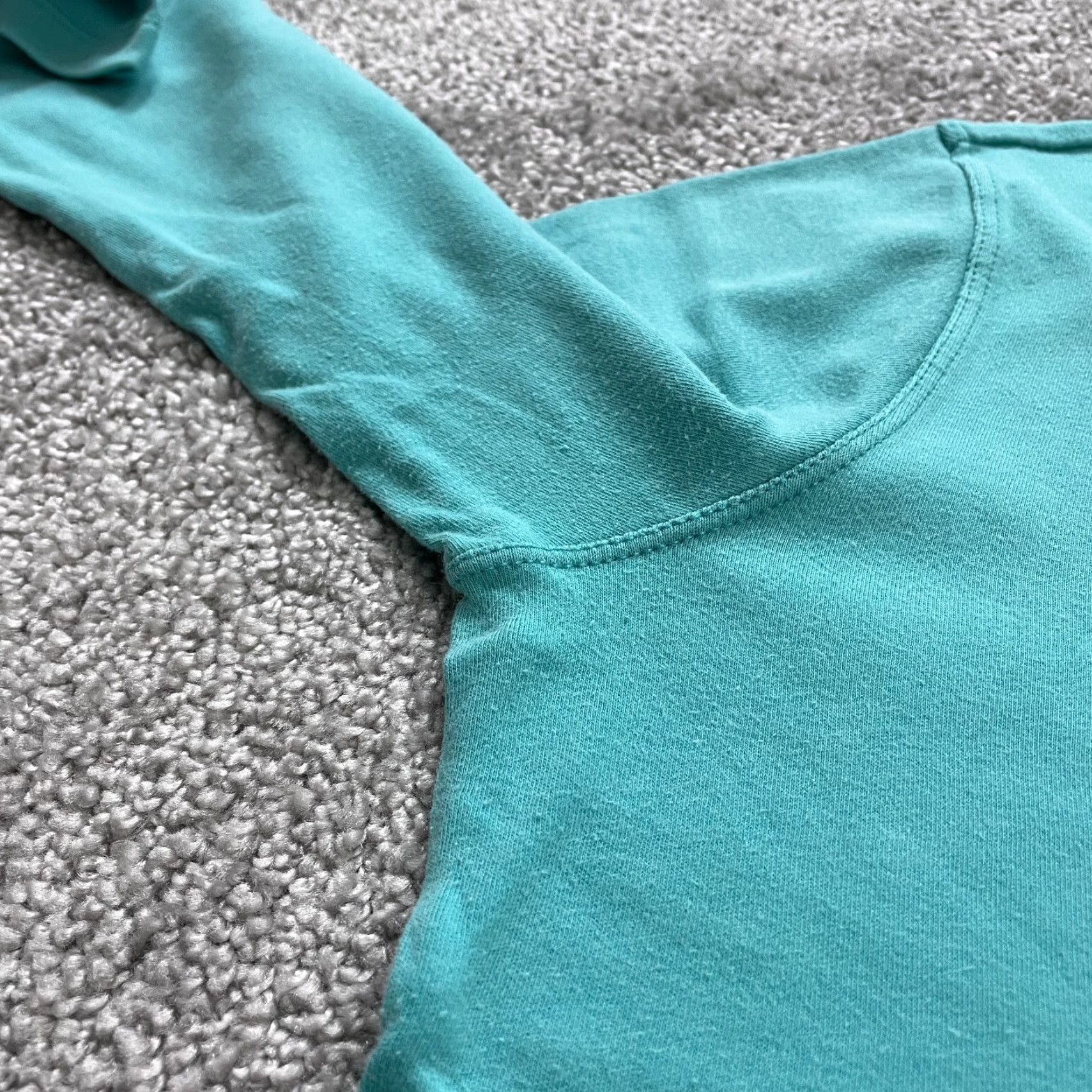 Vintage White Stag Basic Mock Neck Long Sleeve Shirt Womens Small Ice Blue Cotton Tee Size S / US 4 / IT 40 - 4 Thumbnail
