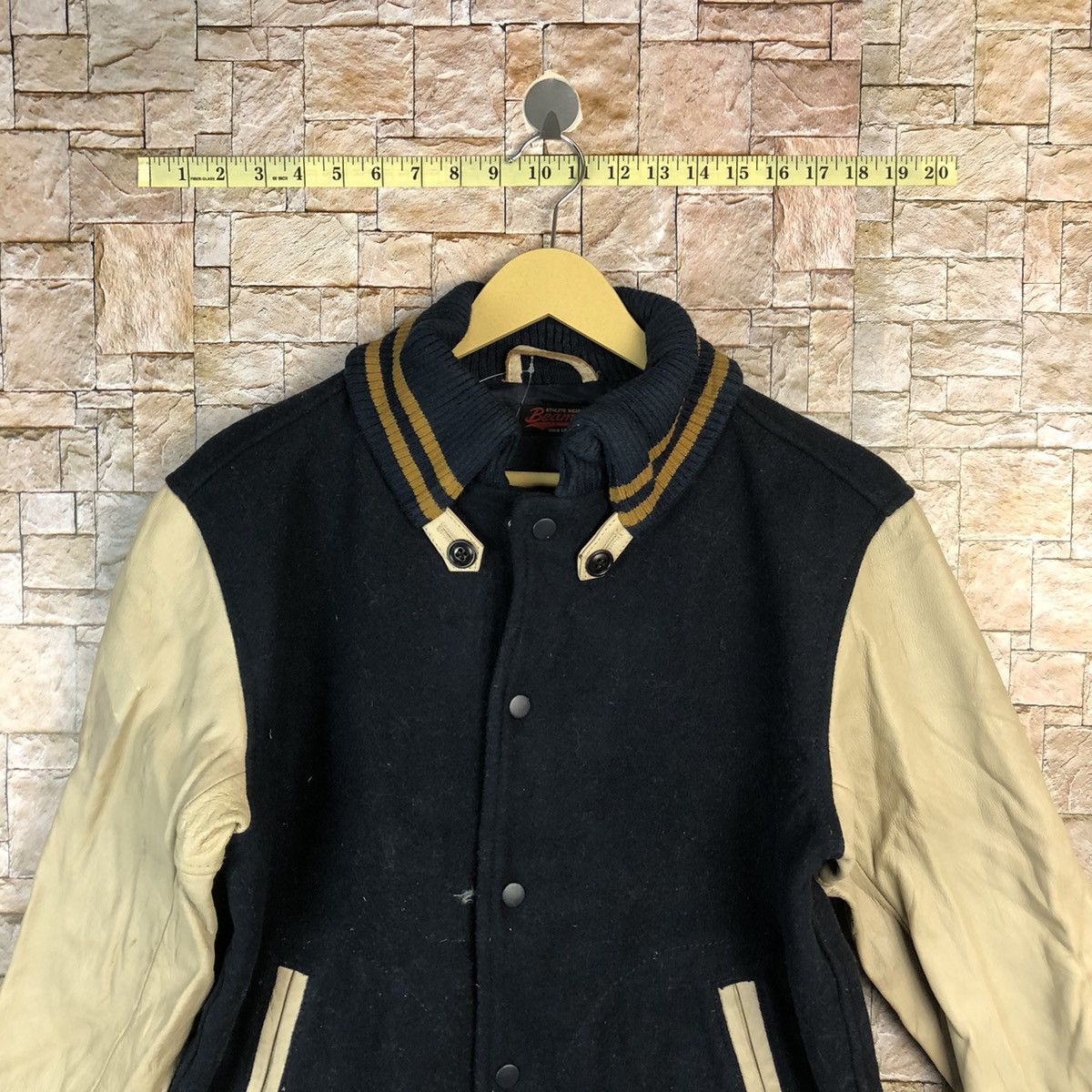 Beams Plus × Vintage Beams Brown Bombers varsity Jacket #A828 Size US M / EU 48-50 / 2 - 2 Thumbnail