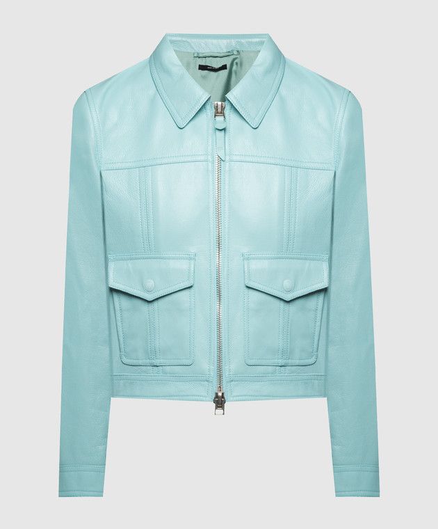 Tom Ford o1w1db10525 CSL736 Leather Jacket in Light Blue Size XL / US 12-14 / IT 48-50 - 1 Thumbnail