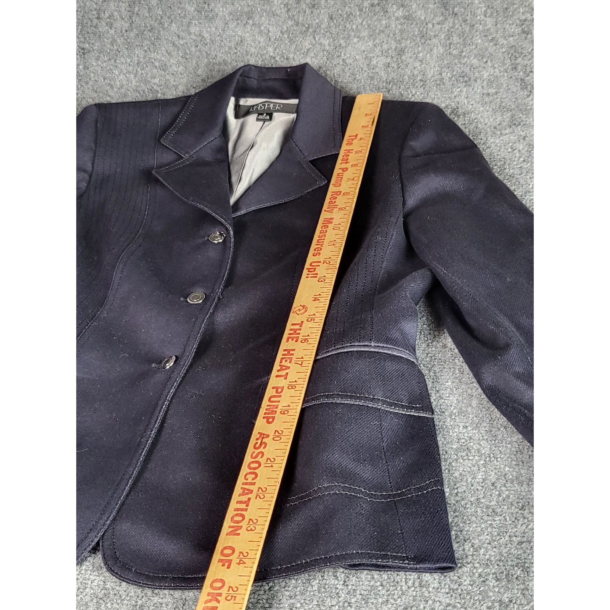 Kasper Vintage Kasper Pant Suit Women Sz 6 Black 3 Button Designer Size 28" / US 6 / IT 42 - 6 Thumbnail