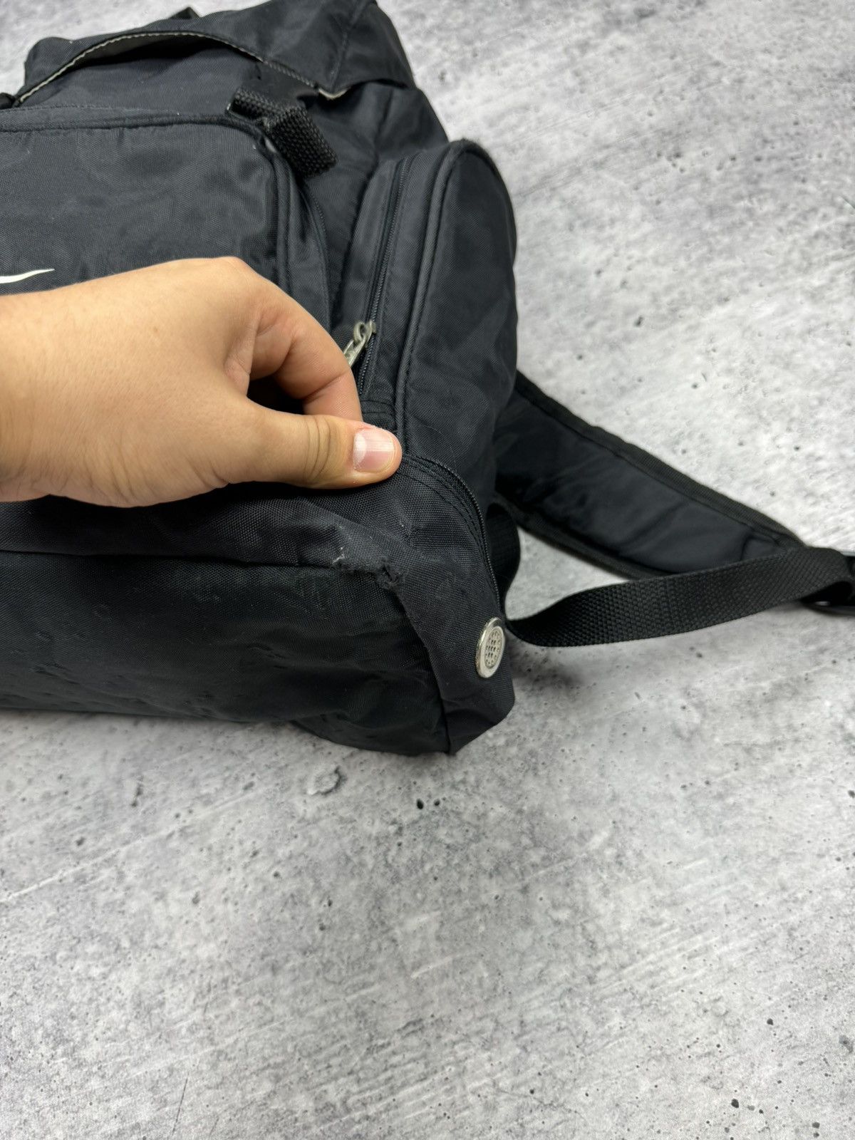 Nike × Vintage Vintage Nike 90’s Y2K Swoosh Logo Drill Archive Backpack Bag Size ONE SIZE - 5 Thumbnail