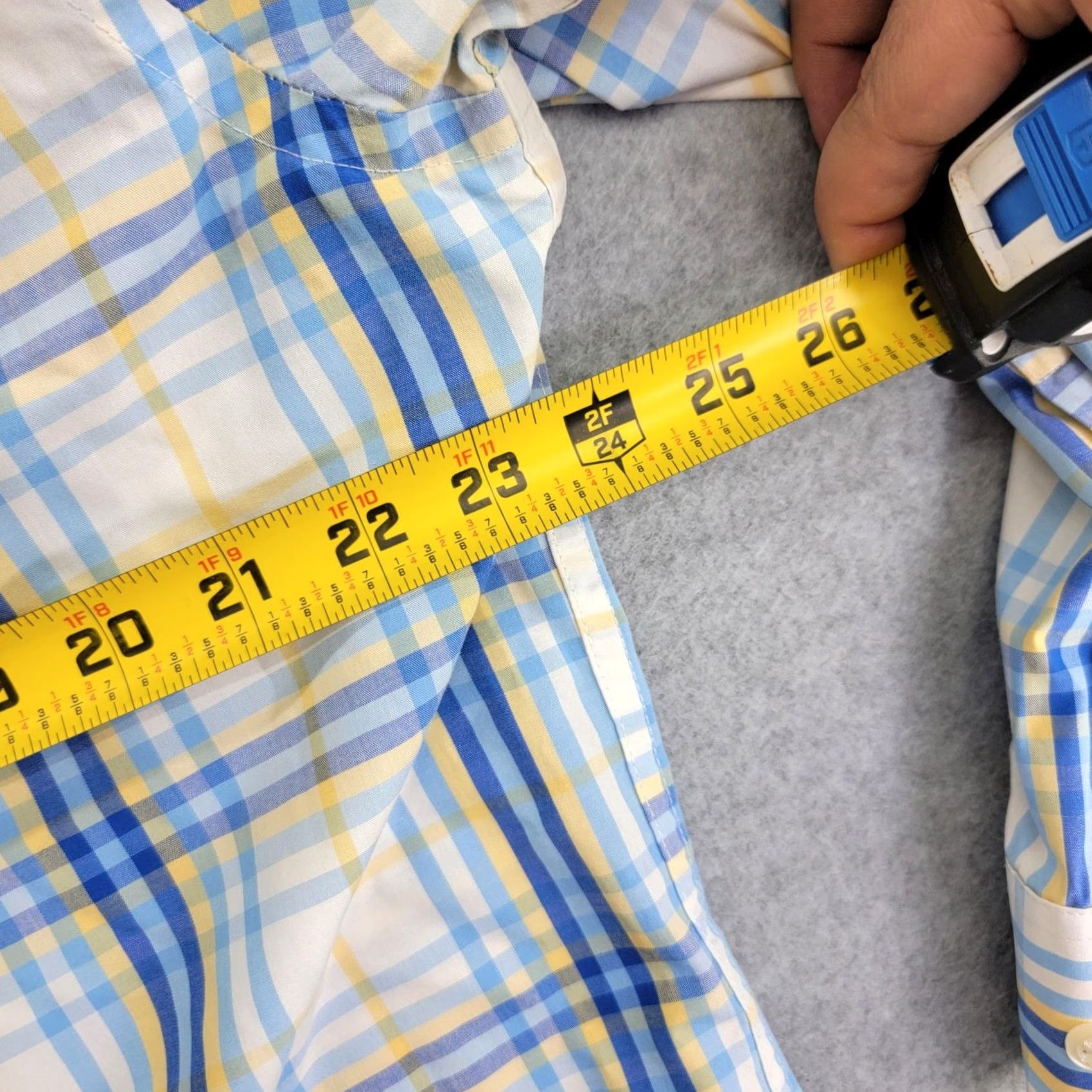 Izod IZOD Shirt Mens XL Blue Yellow Plaid Long Sleeve Button-Down Pocket Size US XL / EU 56 / 4 - 7 Thumbnail