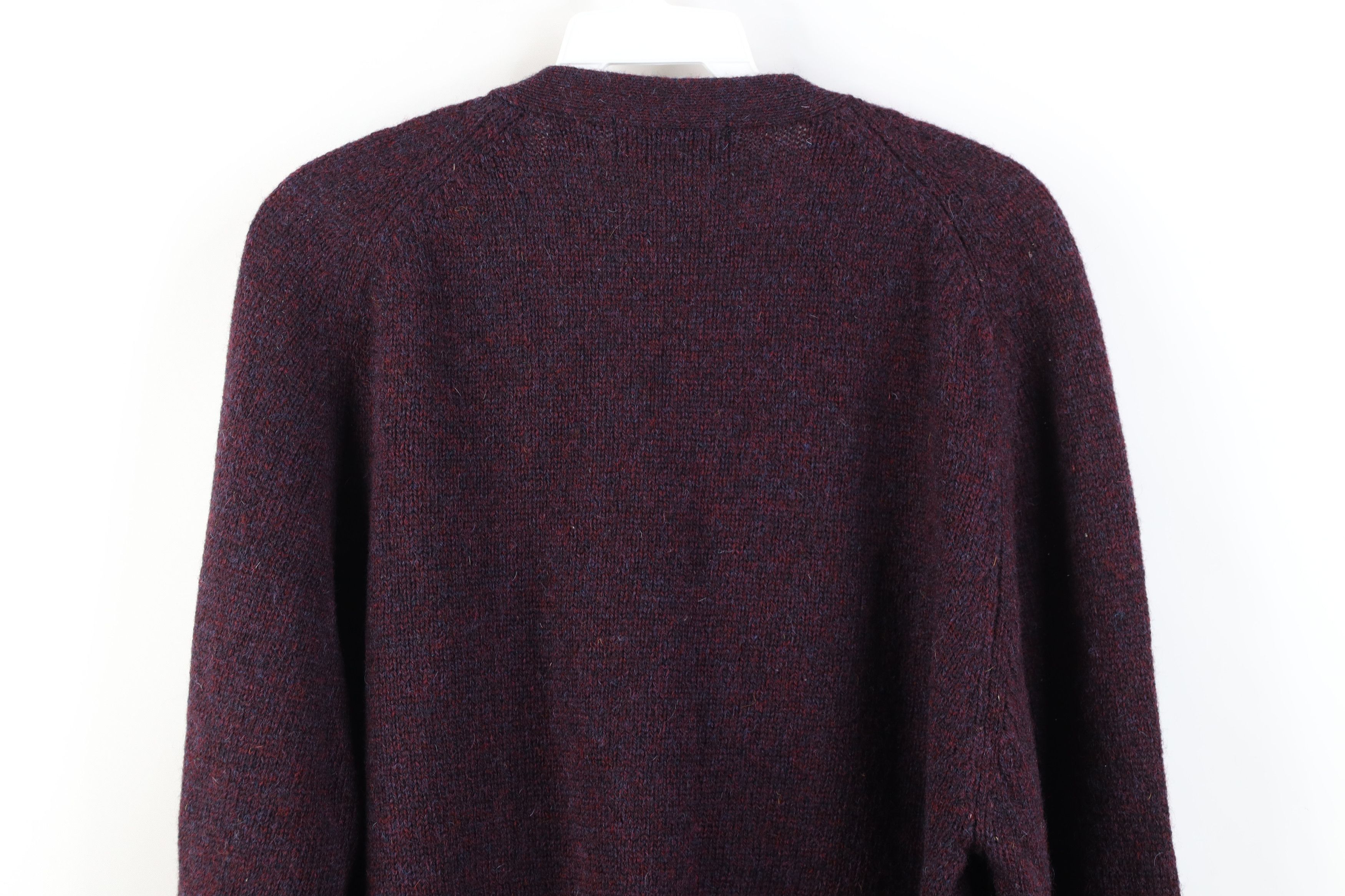 Vintage Vintage 90s Streetwear Cable Knit Cardigan Sweater Purple Size US XL / EU 56 / 4 - 10 Thumbnail