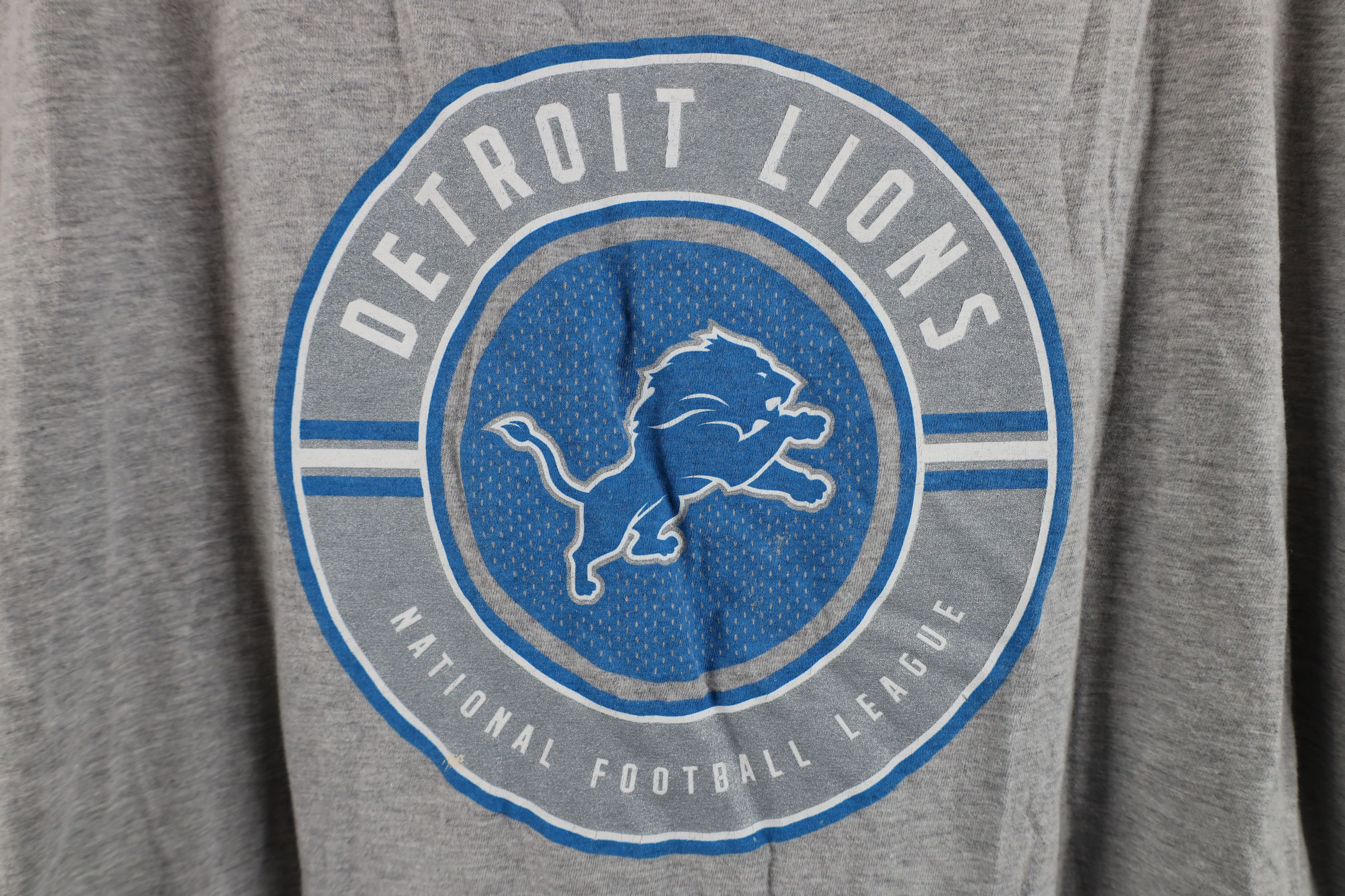 Vintage Y2K NFL Lions Football Long Sleeve T-Shirt Heather Gray Size US XL / EU 56 / 4 - 4 Thumbnail