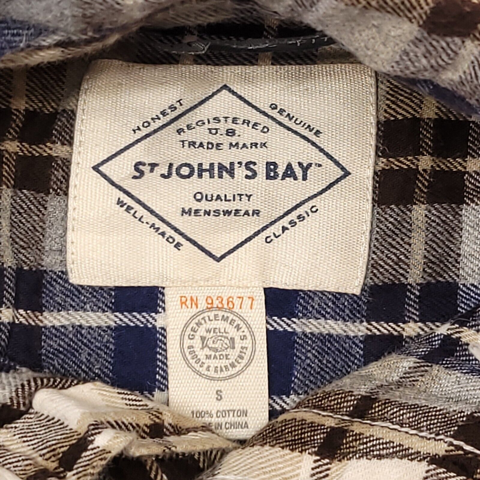 St. Johns Bay St Johns Bay Madras Flannel Shirt Mens Size S White Blue Size US S / EU 44-46 / 1 - 3 Thumbnail