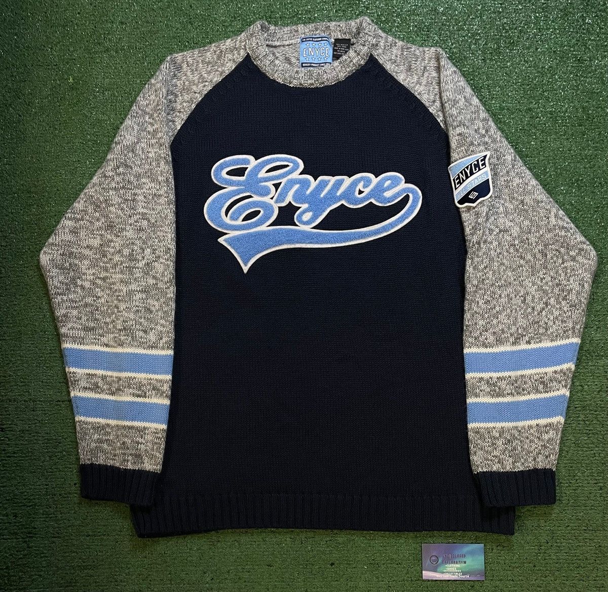 Enyce Vintage ENYCE blue and grey knit crewneck Size US XL / EU 56 / 4 - 1 Thumbnail