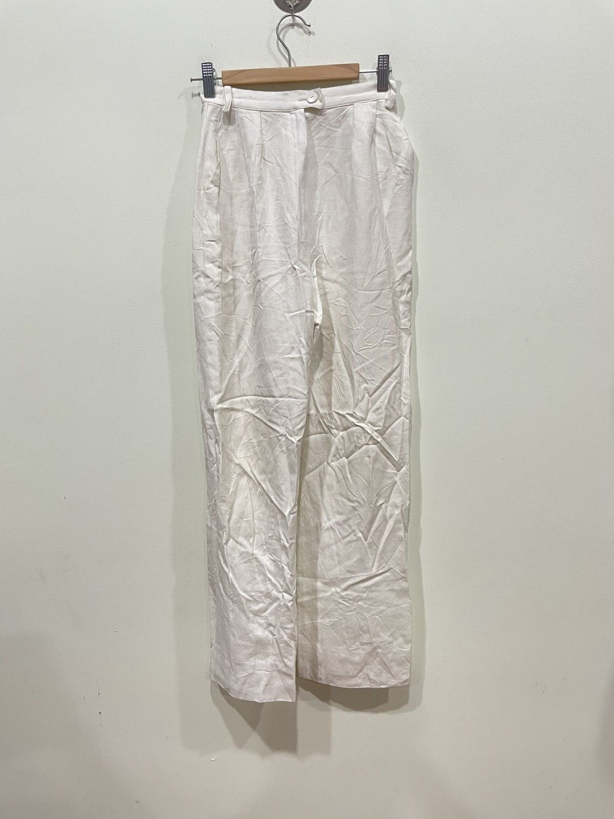 image of Jean Louis Scherrer x Vintage Jean-Louis Scherrer White Straight Pants, Women's (Size 24)