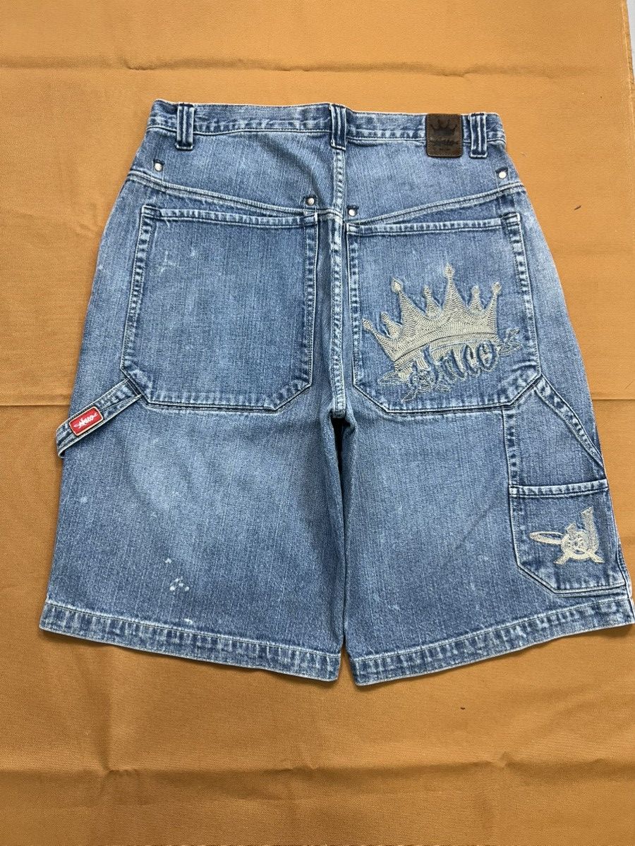 JNCO × Southpole × Vintage Rare vintage jnco crown embroidery denim jort Size US 35 - 1 Thumbnail