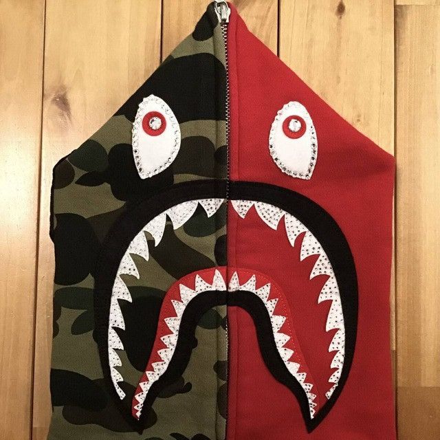 Bape × Swarovski Swarovski × BAPE camo shark full zip hoodie a bathing ape Size US M / EU 48-50 / 2 - 3 Thumbnail
