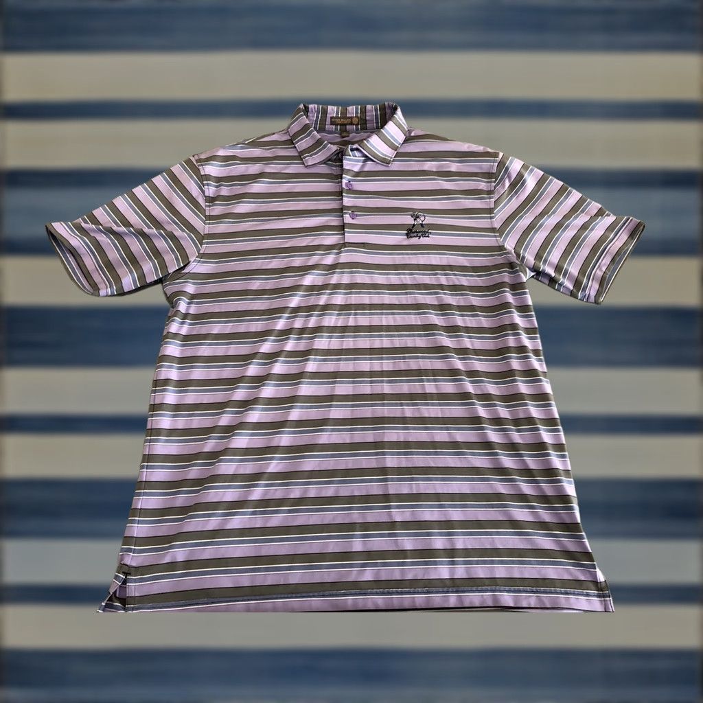 Peter Millar Peter Millar Summer Comfort Polo Shirt Striped Purple Mens Large Size US L / EU 52-54 / 3 - 1 Thumbnail