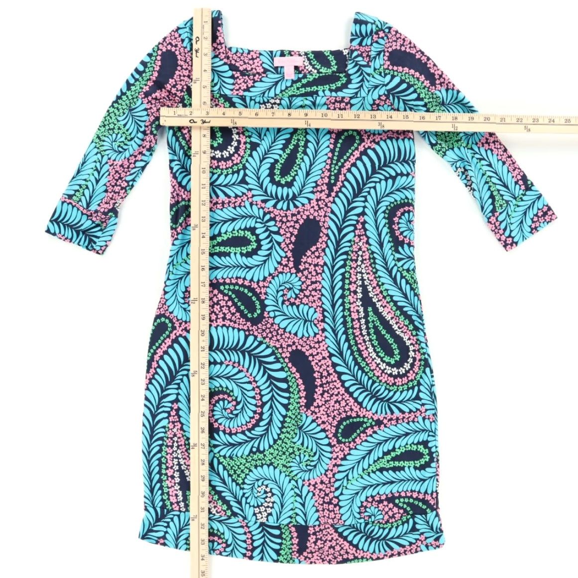 Lilly Pulitzer VINTAGE Lilly Pulitzer Newport Silk Paisley 3/4 Sleeve Dress Women's 2 Size XS / US 0-2 / IT 36-38 - 3 Thumbnail