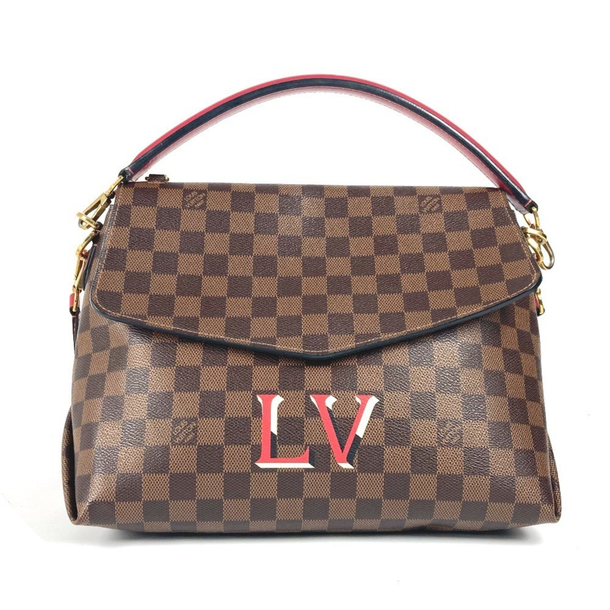 Louis Vuitton N40176 Damier Bobur Scarlet Tote Bag 2Way Shoulder Handbag Canvas Women's Ebene Brown