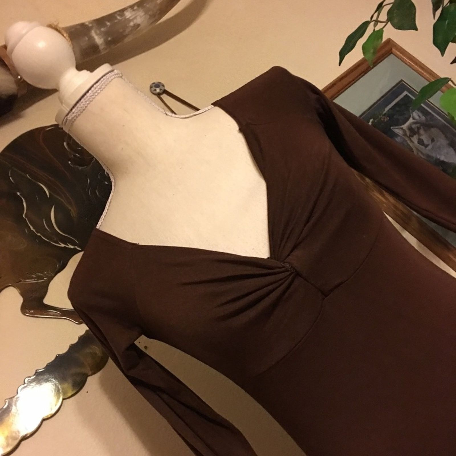 Other Next Era brown knot style bust 3/4 sleeve top NWT Size S / US 4 / IT 40 - 2 Thumbnail