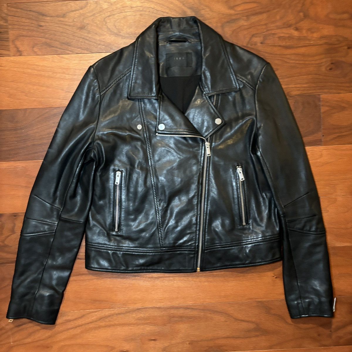 IKKS Ikks Women’s Lambskin Leather Biker Jacket Size M / US 6-8 / IT 42-44 - 1 Thumbnail