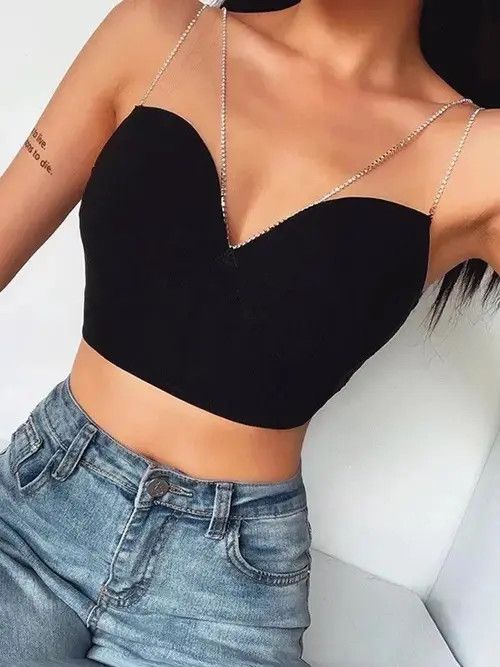 Japanese Brand Top Women Summer Casual Backless Skinny Black Size ONE SIZE - 2 Thumbnail