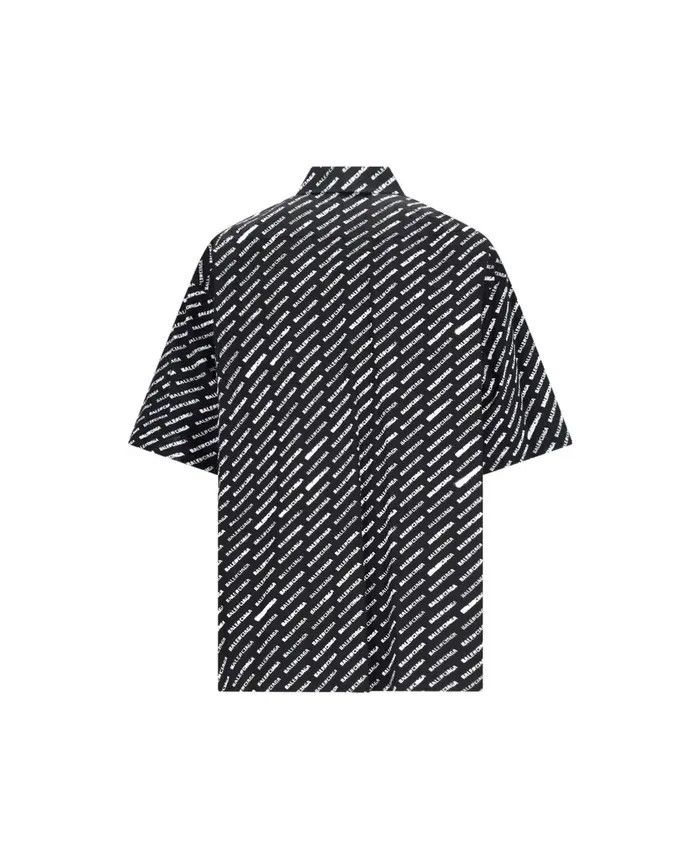 Balenciaga o1bcso1str0226 Stencil Allover Shirt Large Fit Black/White Size US L / EU 52-54 / 3 - 2 Thumbnail